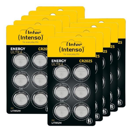 INTENSO ENERGY ULTRA CR2025 BATTERIE A BOTTONE AL LITIO 3V CONF 60 Pz.